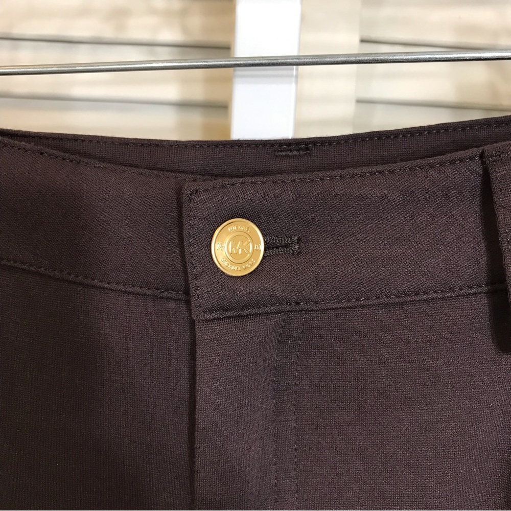 NWT Michael Kors Chocolate Gold Logo Slim Fit Knit Pants XL - Picture 6 of 13